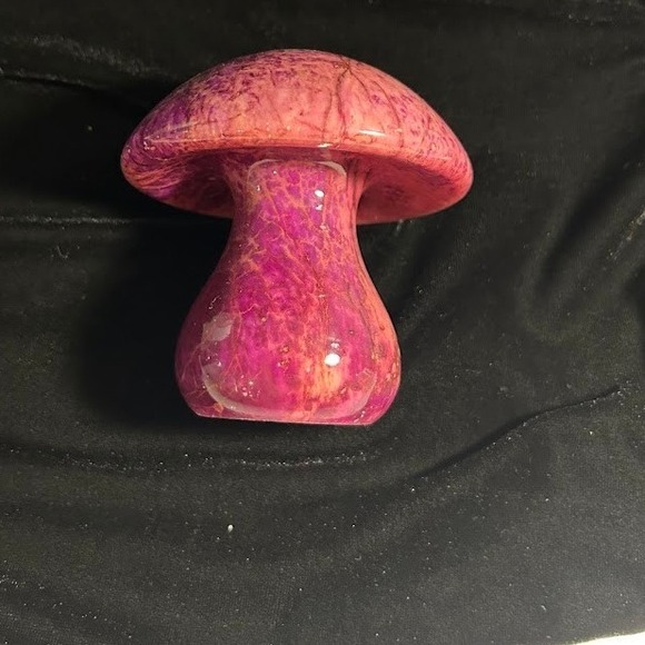 Vintage Alabaster Hand Carved Mushroom Made in Italy Purple Stone Figurine - Picture 5 of 8